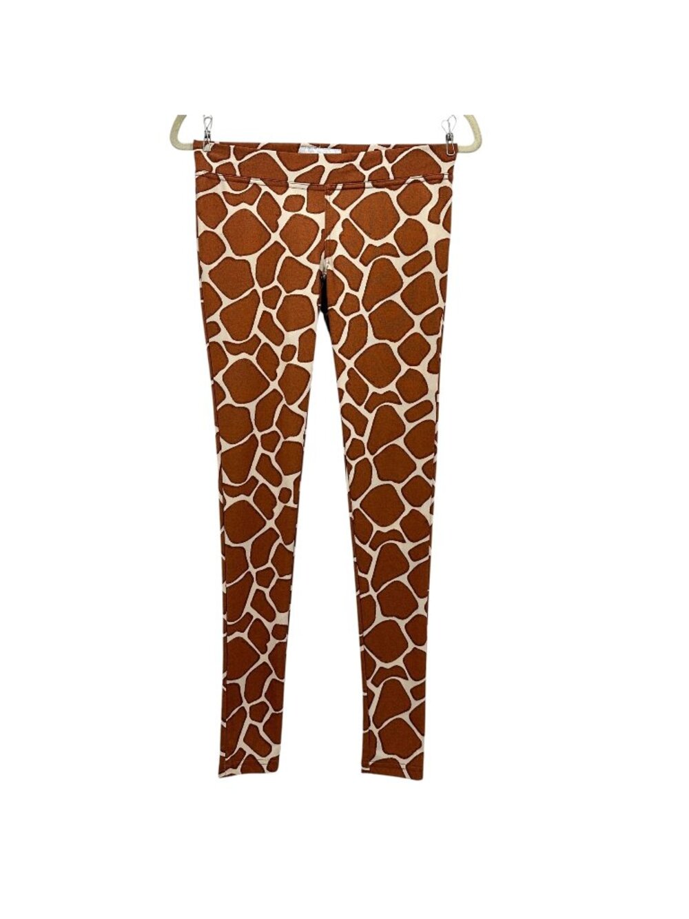 Tipsy Elves Womens XS Leggings Giraffe Animal Print Beige Tan Costume Halloween